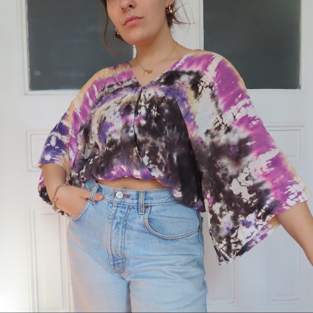 Young, Fabulous & Broke tie dye Tia Top purple xs